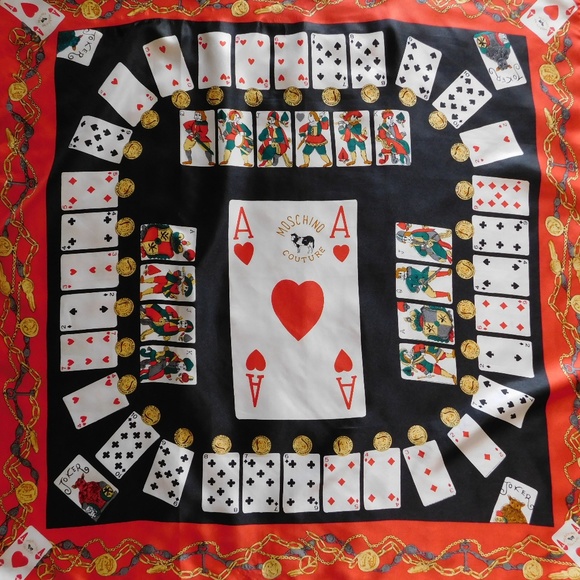 Moschino Accessories - VINTAGE MOSCHINO COUTURE Playing Card Silk Scarf